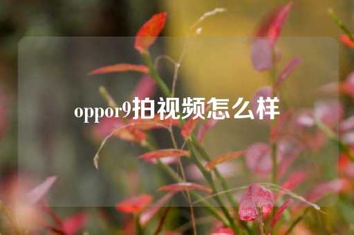 oppor9拍视频怎么样-第1张图片-皇冠信用盘出租